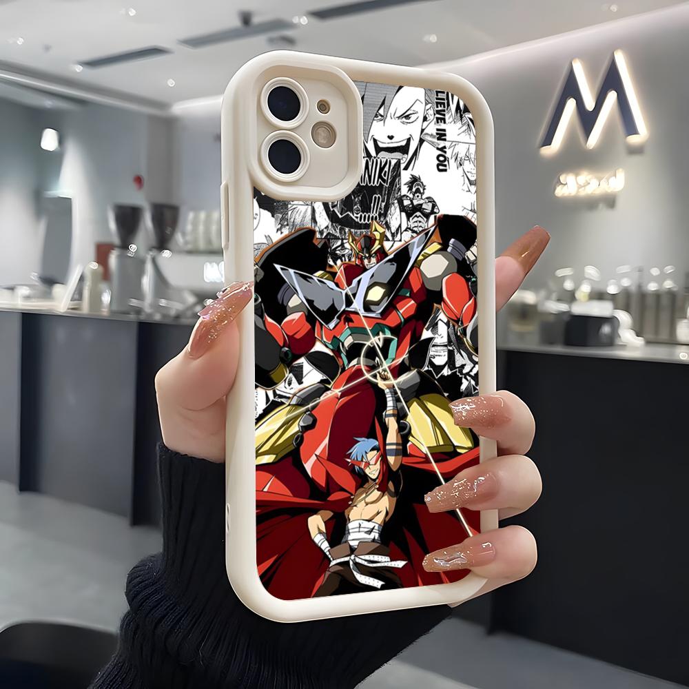 Чехол для телефона Аниме Гуррен Лаганн Для IPhone Air 17 Pro Max 16 E 15 14 Pro Max 13 12 11 Mini Plus Мягкий Силиконовый Белый Чехол