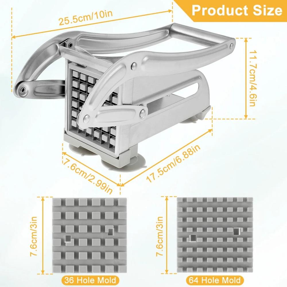 1pack Stainless Steel Manual Potato Cutter 4 in 1 French Fries Slicer Potato Chips Maker Meat Chopper Dicer Cutting Machine Tool