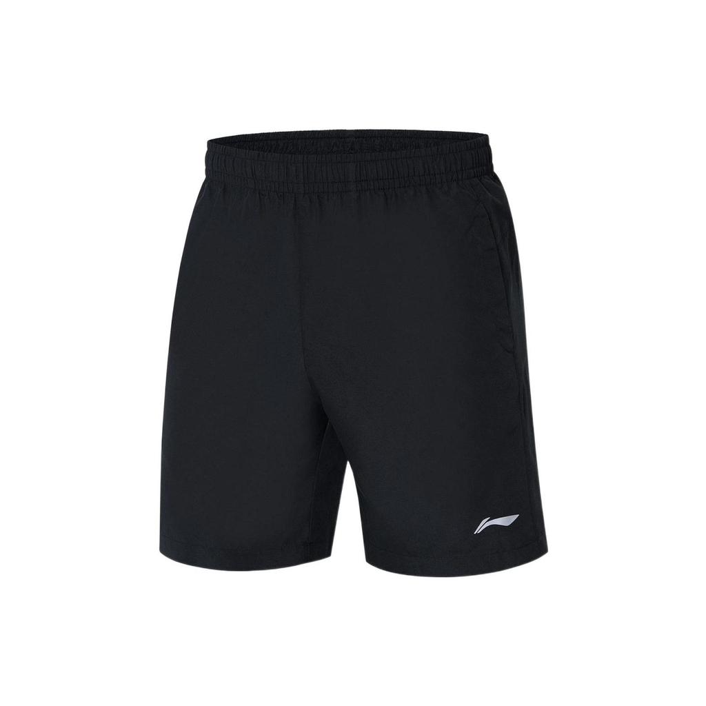 Li Ning Training Series Logo Mid Waist Straight Casual Shorts Men shorts Black AKSS561-1