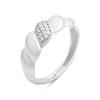 Серебряное кольцо с фианитами, вес изделия 1,55 гр (2209454)