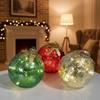 Светодиодные стеклянные елочные шары, теплый белый свет, настольные рождественские украшения, хрустальный шар, декор на Хэллоуин для домашнего декора