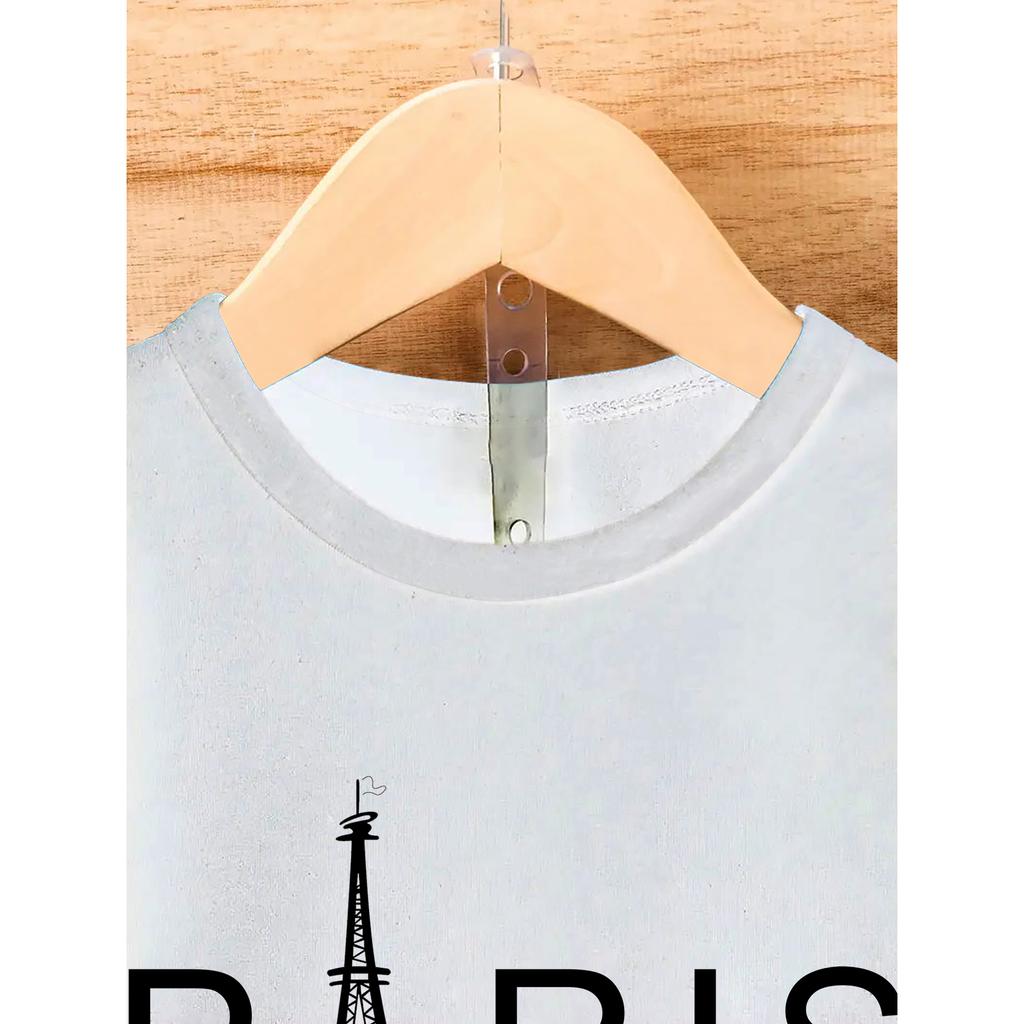 Мужская футболка с 3D принтом Париж, топ с буквенным принтом, забавная футболка, модная повседневная мужская уличная одежда, мужская одежда больших размеров