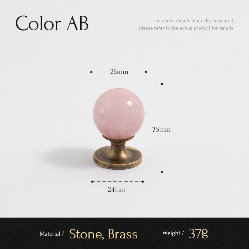 Santaya Solid Brass Crystal Handles Kitchen Cabinet Pull Natural Stone Handle Wardrobe Dresser Drawer Knob Furniture Small Knob