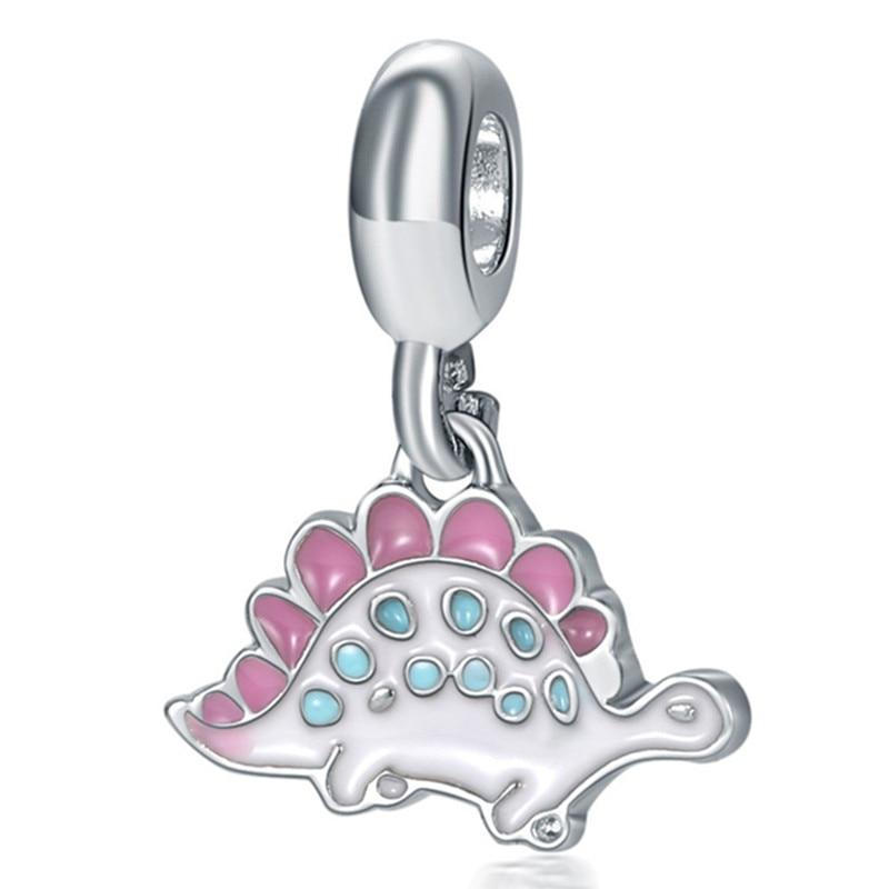 Silver Animal Cat Panda Rabbit Rabbit Lion Owl Unicorn Horse Jewelry Pendant Bracelet DIY Fit Original Bracelet