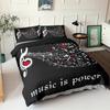 Постельное белье с музыкальными нотами Черно-белые 3D комплекты пододеяльников Одеяло Постельное белье Двуспальный Квинсайз Кингсайз Полуторный размер Музыкальный инструмент Пианино