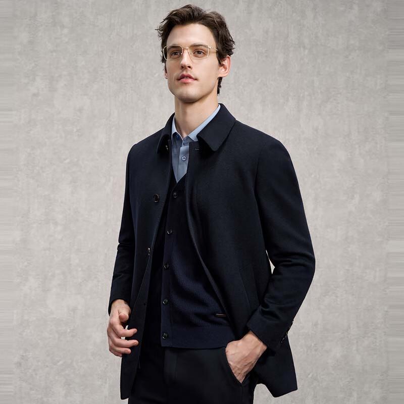 Erdos EMZ Men's Long Wool Blend Overcoat