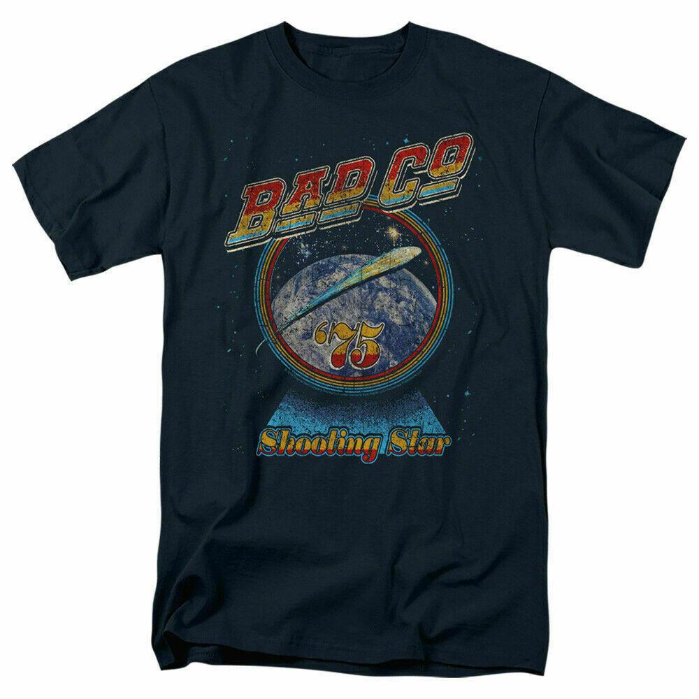 26 Bad Company Shooting Star T Shirt Licensed Rock Band Merchandise Tee Navy Blue Unisex T-Shirt