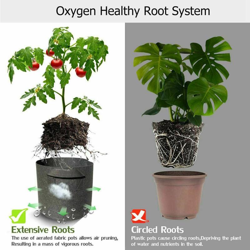 Мешки для выращивания овощей/цветов/растений 1/2/3/5/7/10/12 галлонов, утолщенные нетканые мешки для выращивания, аэрационные тканевые горшки с ручками