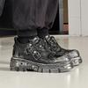 Высококачественная мужская кожаная обувь Металлическая панк-обувь Мужские готические кроссовки Черные уличные Ботас Мухер Ботильоны Унисекс Оксфорды