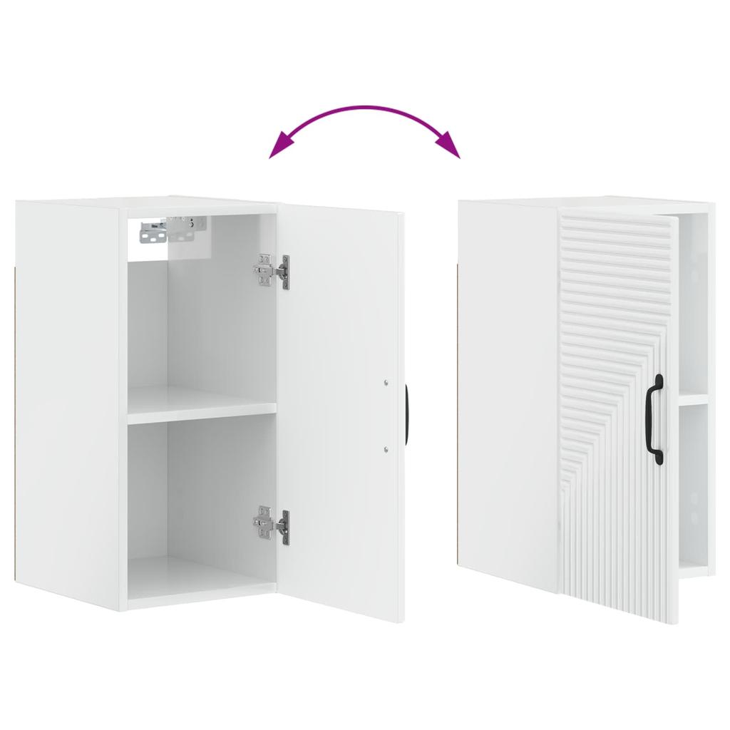 HAARLEM Bathroom Wall Cabinet Glossy White 30 x 31 x 59 cm