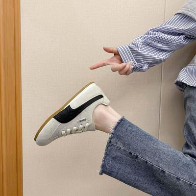 Модная универсальная обувь для немецких тренировок на плоской подошве женская 2025 новая сетчатая дышащая цветная шнуровка повседневная спортивная обувь Форрест Гамп