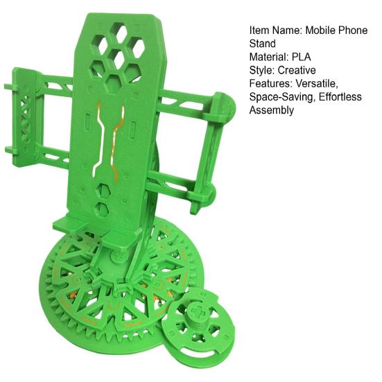 3D Printed Rotating Phone Stand Adjustable Phone Holder for Desk Portable Phone Cradle for All Smartphones