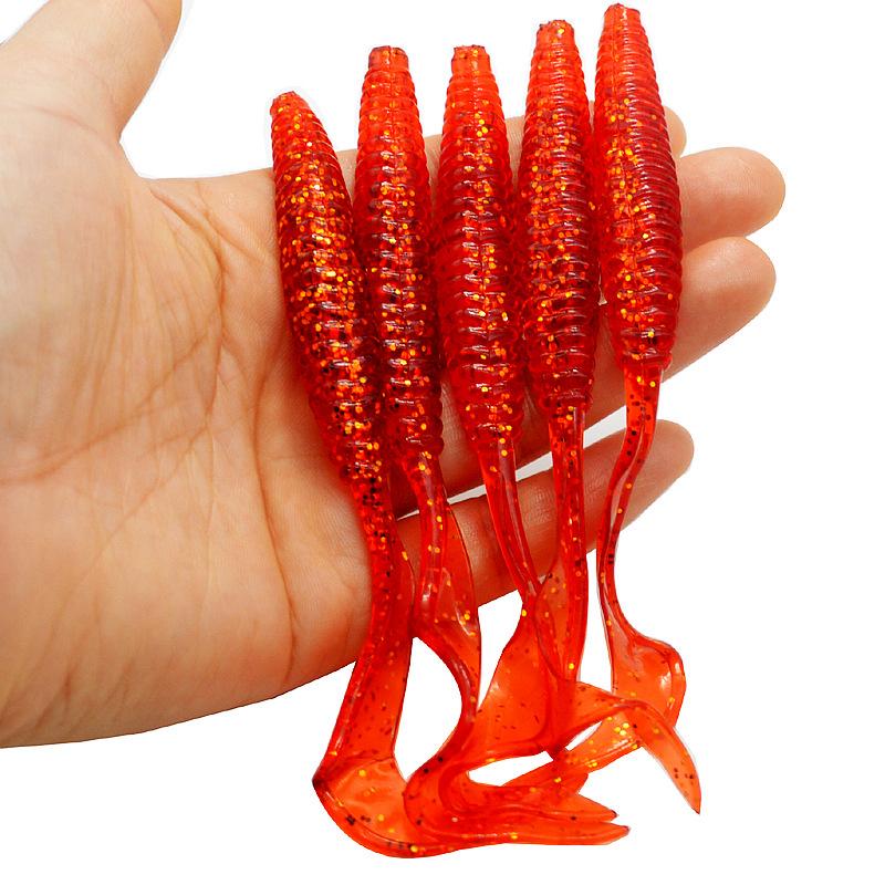 5 шт. опарыша с одним хвостом 13 см 6 г мягкие приманки искусственные черви свимбейты реалистичный дизайн ходячие ловушки для рыбы рыболовные приманки инструменты