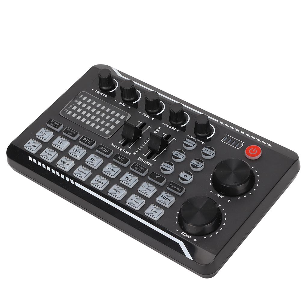 F998 Live Sound Card 16 Bits 44.1KHz Dual Channel Multifunctional Sound Mixer for Computers Mobile Phones