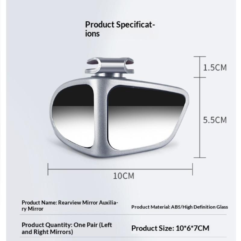 Car Blind Spot Mirror 360 Rotatable Wide Angle Anti-Scratch for Front Rear Wheel Reverse Parking Auto Use