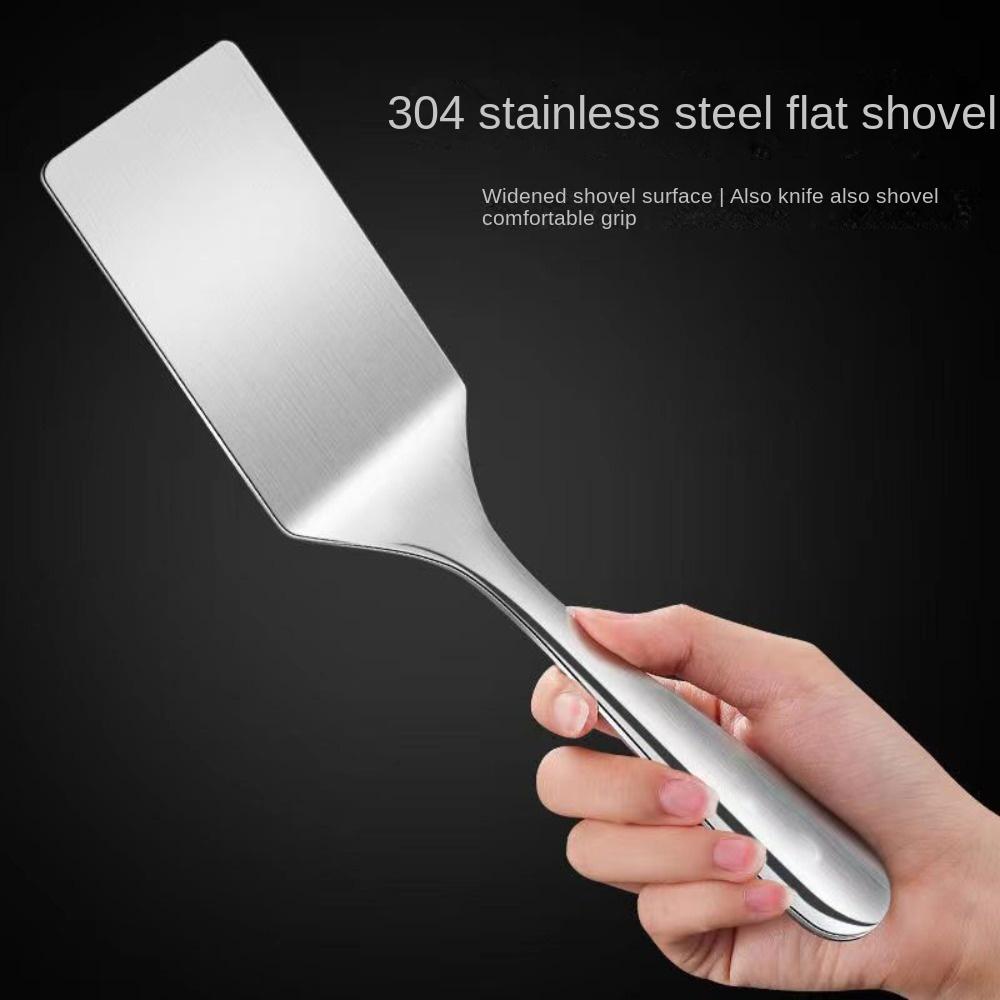 1/2pcs 8.58/9.76 Inch Short Handle Rice Spoon Stainless Steel Steak Spatula Restaurant