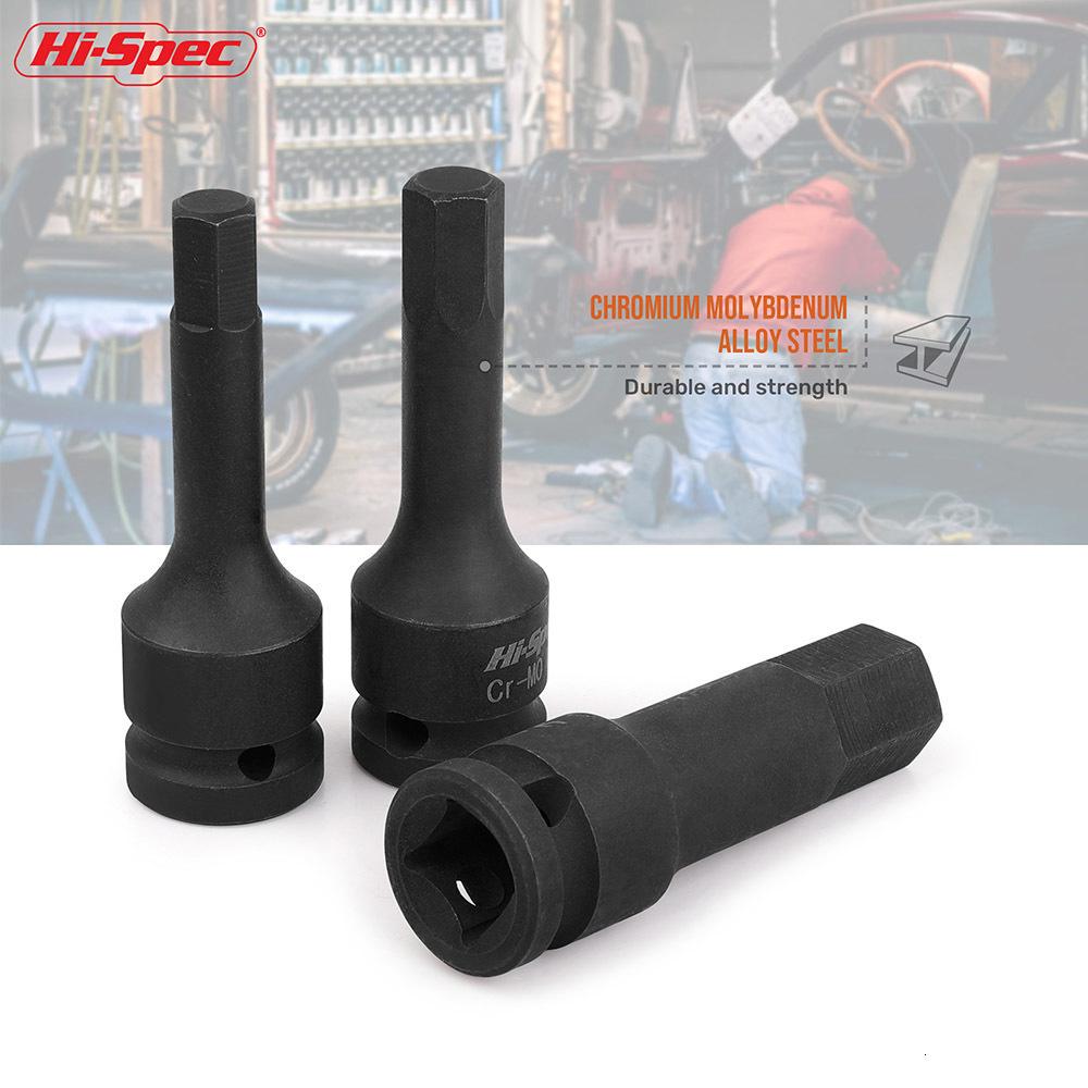 Hi-Spec 1/2 Impact Screwdriver Hex Bit Socket Heavy Duty Electric Wrench Drill Adapter H5 to H19 Cr-Mo Hand Tool for Auto Repair