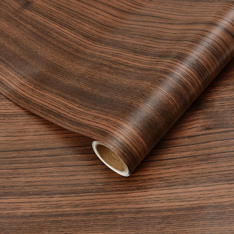 Furniture Renovation Stickers Self-adhesive Wood Grain Stickers Wallpaper Veneer Closet Cabinet Board Wooden Door Desktop Waterproof Imitation Wood