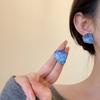 Серебряные иглы неправильной формы серьги-гвоздики из смолы корейская версия простых серег с индивидуальностью модные простые серьги с чувством дизайна нишевые