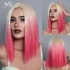 Женские волосы 38 см, имитация волос, разноцветные волосы, длинные прямые волосы, сетка для волос розового цвета, головные уборы, полный головной убор, кружевной парик