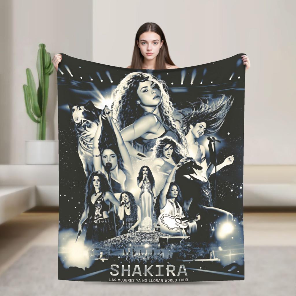 Shakira Blanket Singer Pop Soft Funny Plush Throw Blanket For Home Decor Travel Office Flannel Bedspread Bed Cover