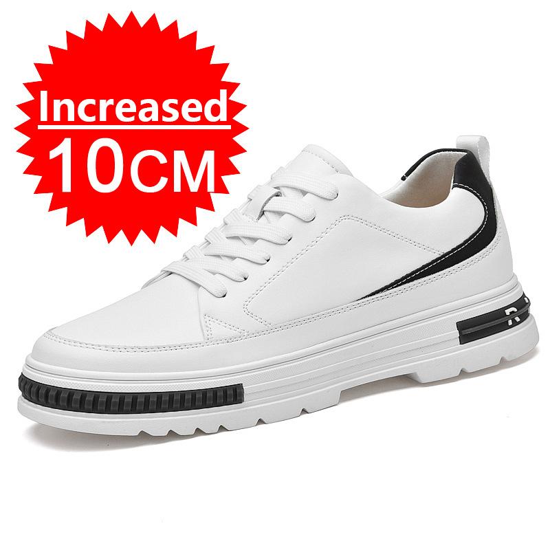 New Men Elevator Shoes Height Increase 8cm 10cm Luxury Brand Sneaker Genuine Leather Men Hidden Heels Fashion Flats Casual Shoes
