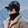 Knitted Warm Hat Men's Winter Plus Velvet Windproof and Cold Scarf Outdoor Cycling Ear Bag Thickened Woolen Hat