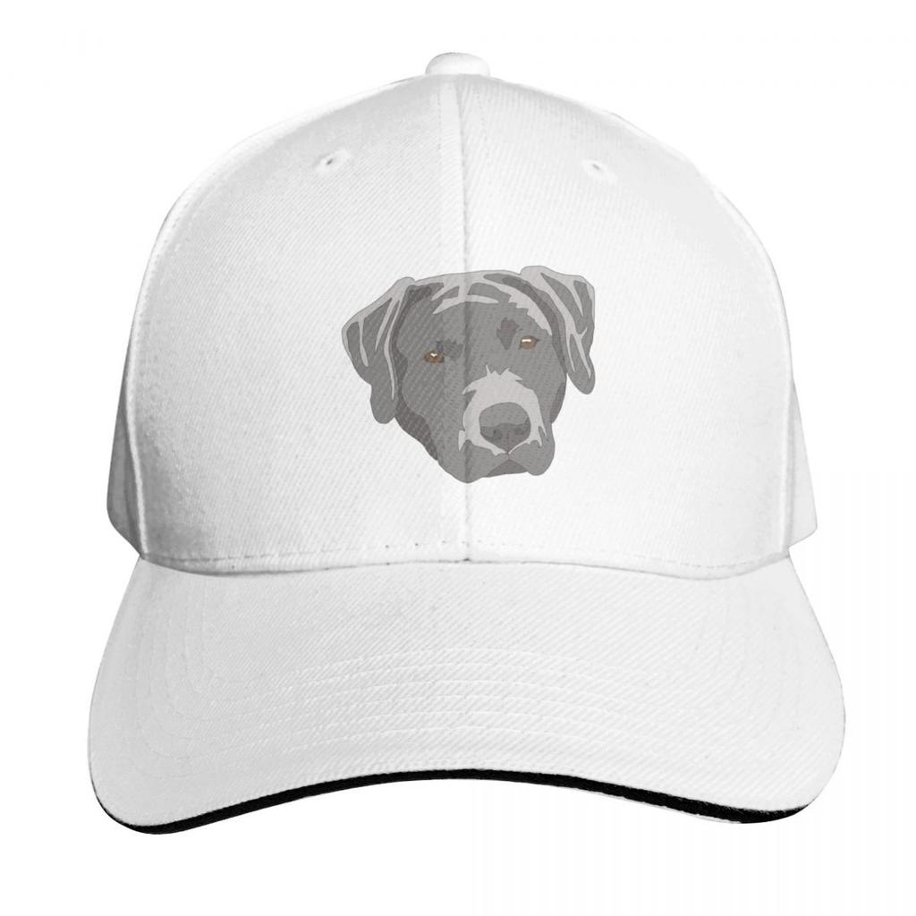 Silver Lab Face Baseball Cap Curved Brim Classic Fit Low Profile Unstructured Unisex For Men Women