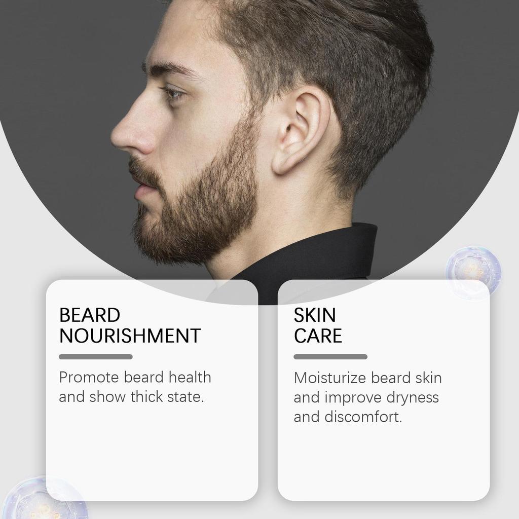 Nourishing Beard Set – Oil + Roller. Tames, softens, and moisturizes beard hair for a stronger, healthier look.