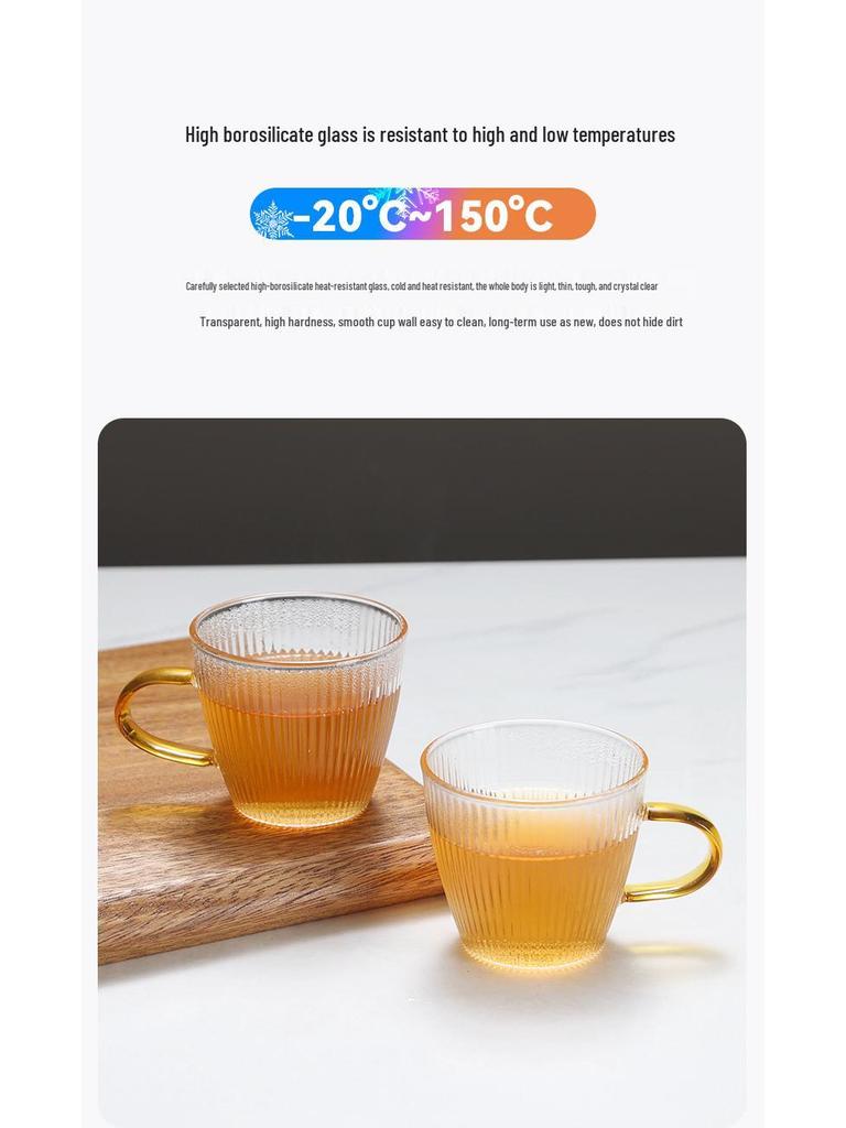 Набор из шести маленьких чайных чашек из боросиликатного стекла с кованым узором для дегустации чая Кунг-фу