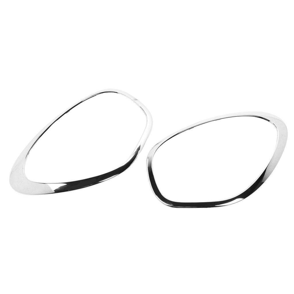 2pcs Headlight Ring Trim Bezel ABS Chrome Left Right Scratch Resistant Replacement for Cooper R60
