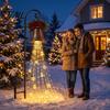Holiday Garden Stakes Christmas Bell Cascade Solar Light, Stake Light with Warm Glow LED Waterfall Outdoor Lights Effect, Powered Festive Pathway for