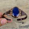 Faceted Blue Sapphire Bangle Gemstone Cuff Bracelet Electroformed Copper Bangle Handmade Adjustable Bangle Copper Jewelry Anniversary Gifts