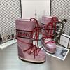 Waterproof version of gypsy moon snow boots women's winter new medium and high tube lace-up non-slip warm ski shoes