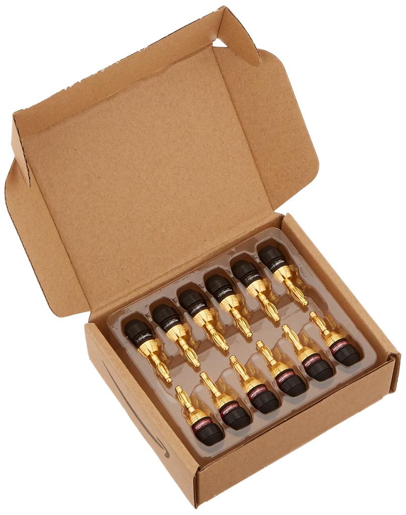 Разъем для колонок AmazonBasics Banana Plug, 6 пар, черный (12 шт.) 1,37смx1,37смx4,11см
