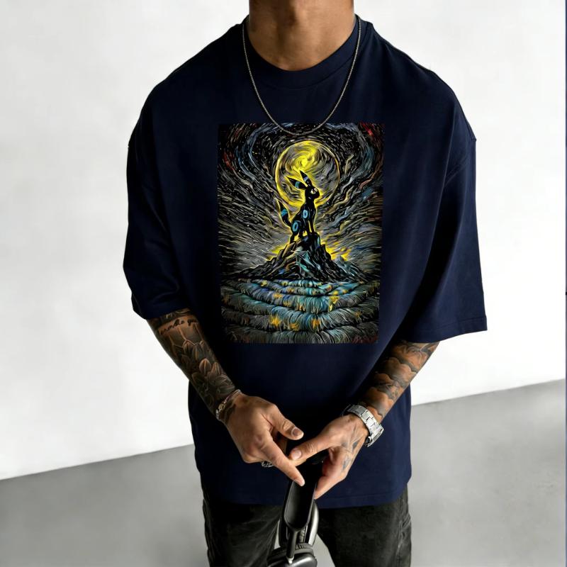 Pokémon Anime Umbrion Printed Cotton Tshirt 2026 Summer Mens and Womens Loose Casual Street Versatile Trend Short Sleeved Top