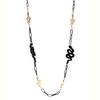 [R6287] - Designer Long Necklace 'Cléopatra' Black Gold - 100 Cm - Snakes 68x30 Mm