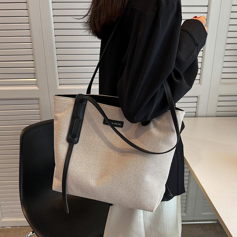 Large Capacity Commuter Office Handbag New Canvas Women's Bag Luxury Design Shoulder Travel Shopping Bags