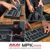 Akai Professional MIDI-клавиатура Контроллер Mini 25-клавишный USB Velocity Sensitive 8 Drum Pad Программное обеспечение для создания музыки MPK mini mk3 Gray