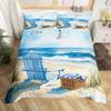 Kids Surfboard Duvet Cover Twin Queen Hawaii Ocean Surfing Bedding Set Boys Teens Men Sea Coastal Flower Decor Comforter Cover