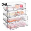 Clear Pull-Out Drawers Storage Box Large Capacity Multipurpose Stackable Organizer Transparent Storage Bin with Handle
