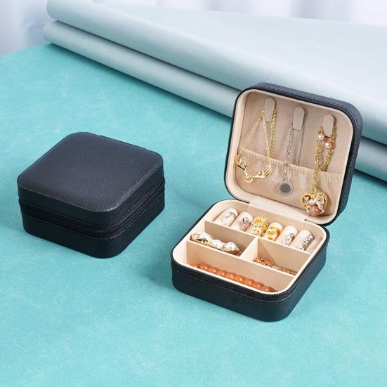 Мини-шкатулка для хранения ювелирных изделий, сережек, колец, органайзер с мягкой подкладкой, большая вместимость, компактный дизайн, портативный кейс для хранения