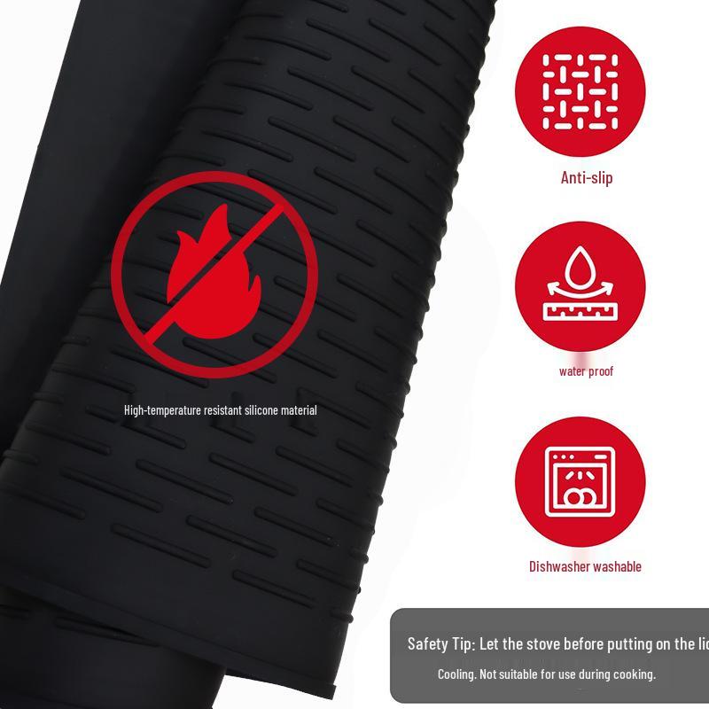 Silicone Non-slip Heat-Resistant Stove Mat - Draining & Anti-scald Placemat for Kitchen and Dining Table.