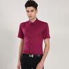 Non-iron Short Sleeve Lapel Bamboo Fiber Elastic Slim Men's Shirts