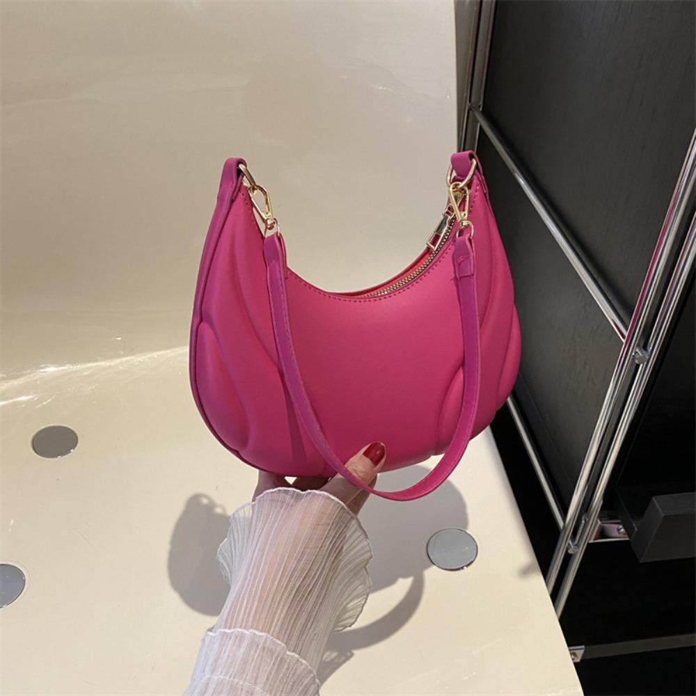 Large Capacity PU Leather Hobo Bag Handbag Korean Style Simple Shoulder Bag All-match Storage Bag Ins Square Tote Bag