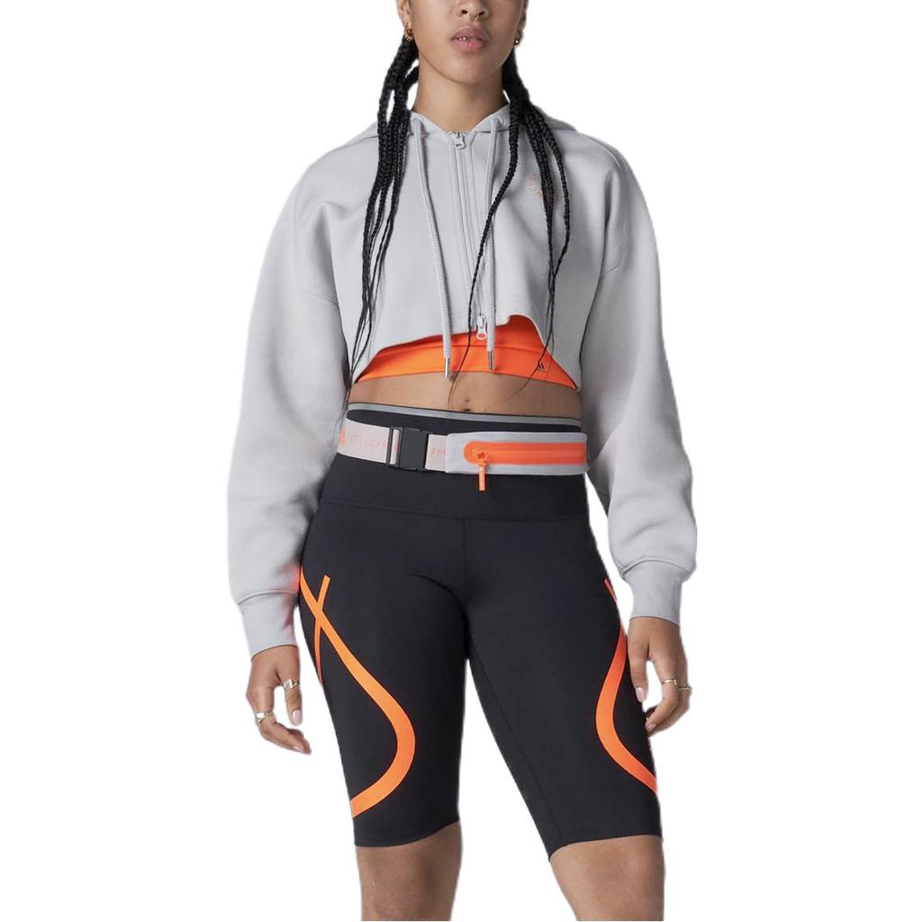 Adidas Совместная одноцветная спортивная куртка с капюшоном X Stella McCartney, женская верхняя одежда, серая HA8961