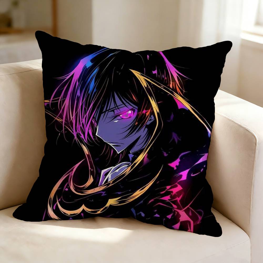 Revenge Anime CCode GGeass ZZero Pillow Case Square DoubleSided Sofa Cushion Cover Bedroom Bedside Pillow