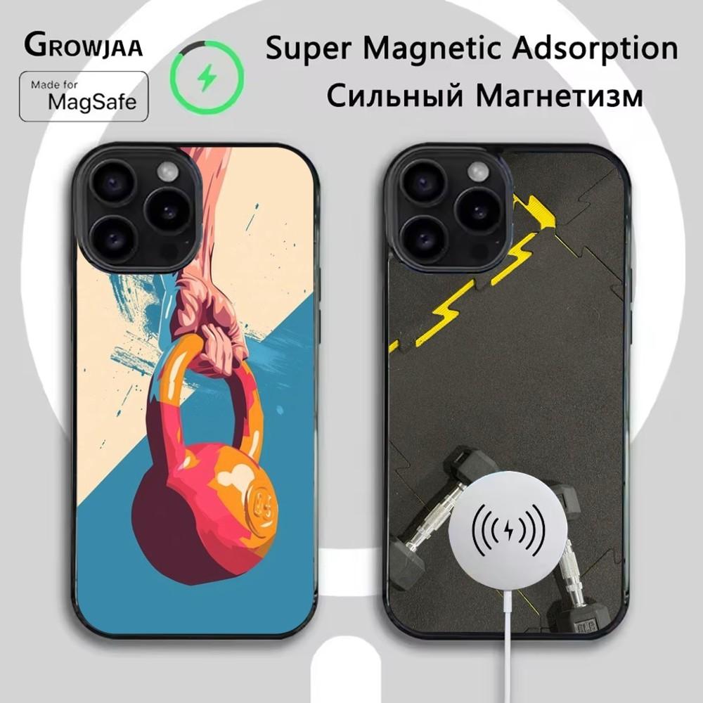 Чехол для телефона для спортзала, фитнеса, бодибилдинга для iPhone 16e, 16, 15, 14, 13, 12, 11, Plus, Pro, Max, Mini, с магнитной беспроводной зарядкой MagSafe