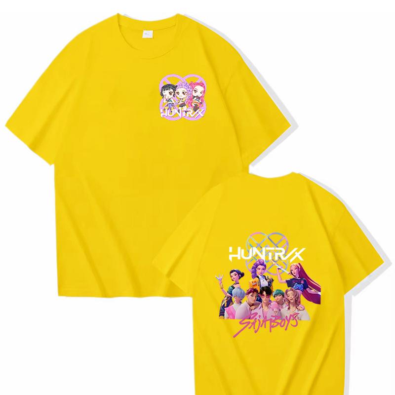 Модная футболка 16 цветов, мультяшный K-pop, принт «Элементы охотников на демонов», взрослая, трендовая, мужская мода, повседневный, большого размера, женский уличный топ