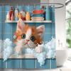 1 Pc Fun Bath Dog Shower Curtains With Hooks, Bathtub Partition Curtain Bathroom Curtains Unique Design Home Decoration Curtain